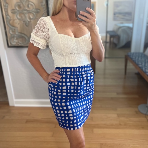 Aina Be Dresses & Skirts - Anna be Blue and White Checkered Midi Skirt